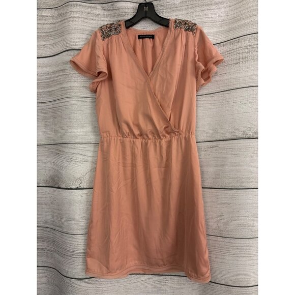 Banana Republic Short-Sleeve Dress With Beaded Shoulders Size S - Picture 1 of 5